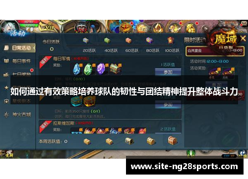 如何通过有效策略培养球队的韧性与团结精神提升整体战斗力